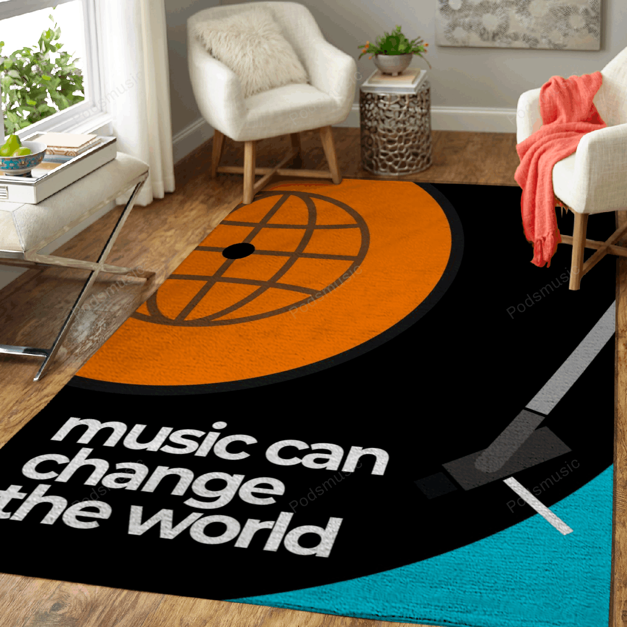 Music Can Change The World Inspiration Quotes Words Art For Fans Area Rug Living Room Carpet Rug Regtangle Carpet Floor Decor Home Decor