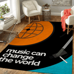 Music Can Change The World Inspiration Quotes Words Art For Fans Area Rug Living Room Carpet Rug Regtangle Carpet Floor Decor Home Decor