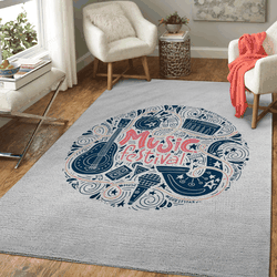 Music Festival Music Art For Fans Area Rug Living Room Carpet Rug Regtangle Carpet Floor Decor Home Decor