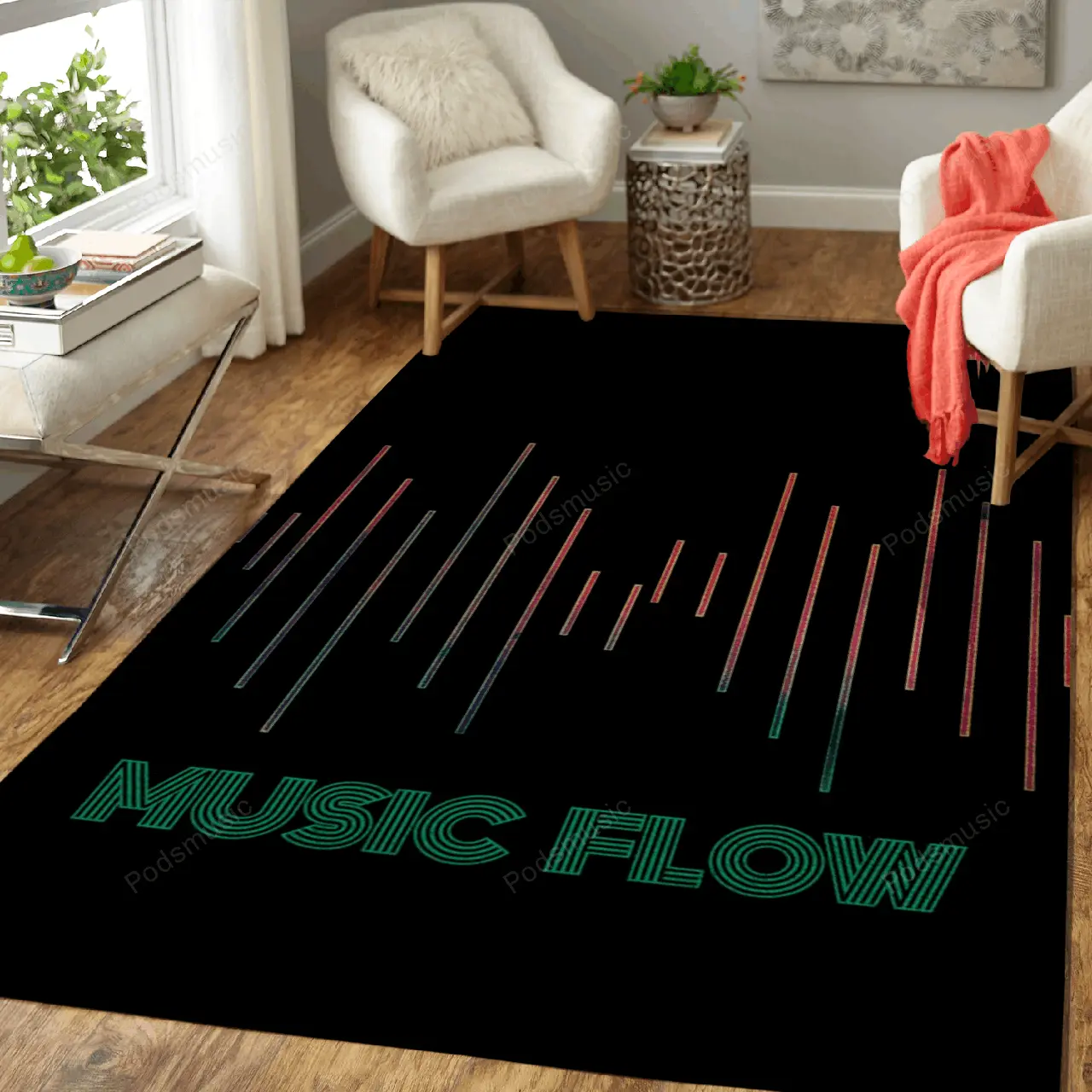 Music Flow 4 Out Of 8 Music Flow Art For Fans Area Rug Living Room Carpet Rug Regtangle Carpet Floor Decor Home Decor