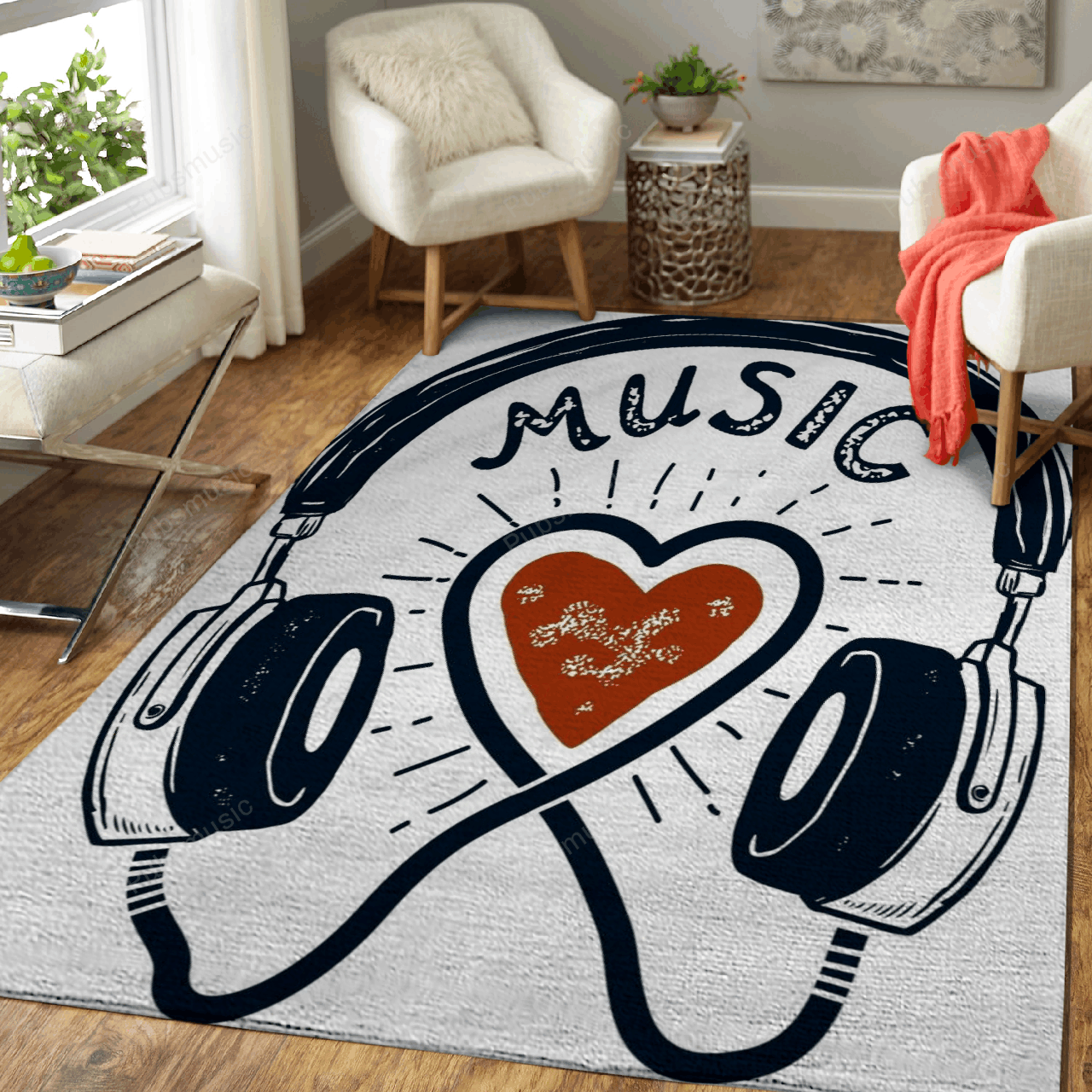 Music Headphones Music Art For Fans Area Rug Living Room Carpet Rug Regtangle Carpet Floor Decor Home Decor
