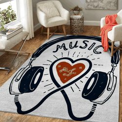 Music Headphones Music Art For Fans Area Rug Living Room Carpet Rug Regtangle Carpet Floor Decor Home Decor