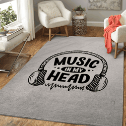Music In My Head Music Art For Fans Area Rug Living Room Carpet Rug Regtangle Carpet Floor Decor Home Decor