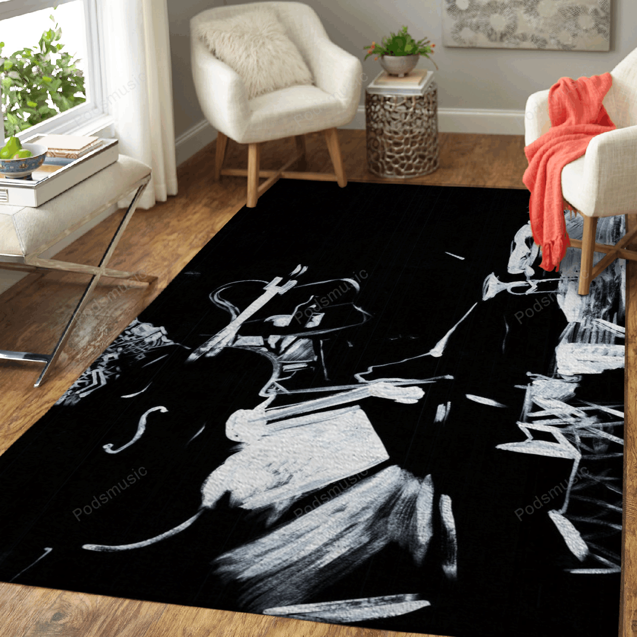 Music Inside And Outside Inspiration Art For Fans Area Rug Living Room Carpet Rug Regtangle Carpet Floor Decor Home Decor