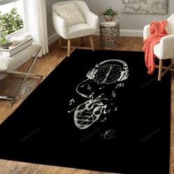 Music Is Life Mc Black And White Art For Fans Area Rug Living Room Carpet Rug Regtangle Carpet Floor Decor Home Decor