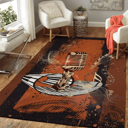 Music Microphone Music Art For Fans Area Rug Living Room Carpet Rug Regtangle Carpet Floor Decor Home Decor