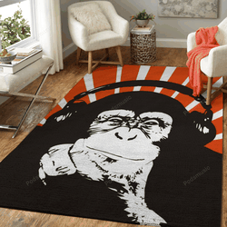 Music Monkey Portrait Illustration Art For Fans Area Rug Living Room Carpet Rug Regtangle Carpet Floor Decor Home Decor