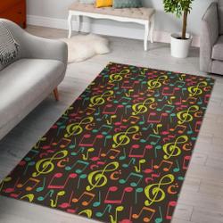 Music Note Colorful Pattern Print Area Rug Living Room Rug Home Decor
