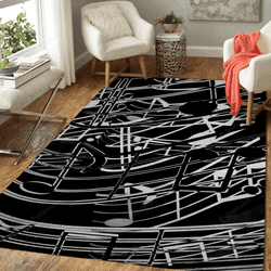 Music Note Sign Abstract Digital Art Art For Fans Area Rug Living Room Carpet Rug Regtangle Carpet Floor Decor Home Decor