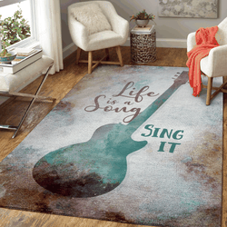 Music Quote Guitar Music Quotes Art For Fans Area Rug Living Room Carpet Rug Regtangle Carpet Floor Decor Home Decor