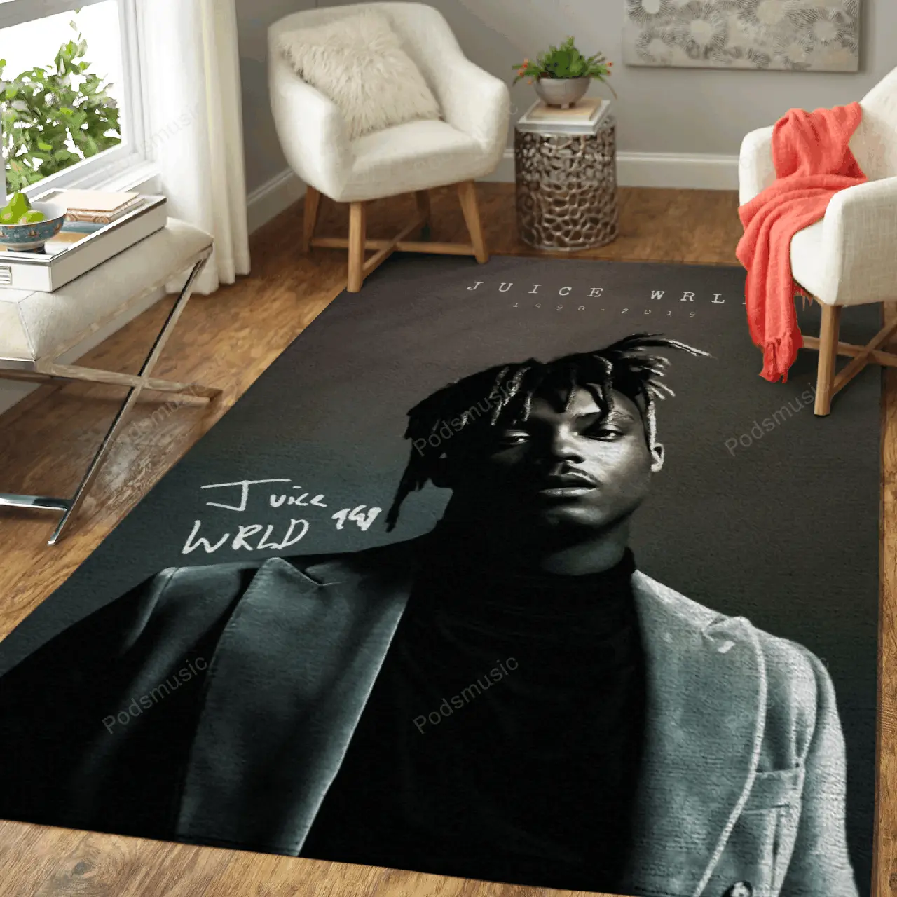 Music Rap Juice Wrld Music Legends Art For Fans Area Rug Living Room Carpet Rug Regtangle Carpet Floor Decor Home Decor