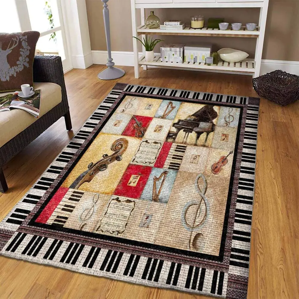 Music Rug Rcdd81F10674 Area Rug Living Room Carpet Rug Regtangle Carpet Floor Decor Home Decor