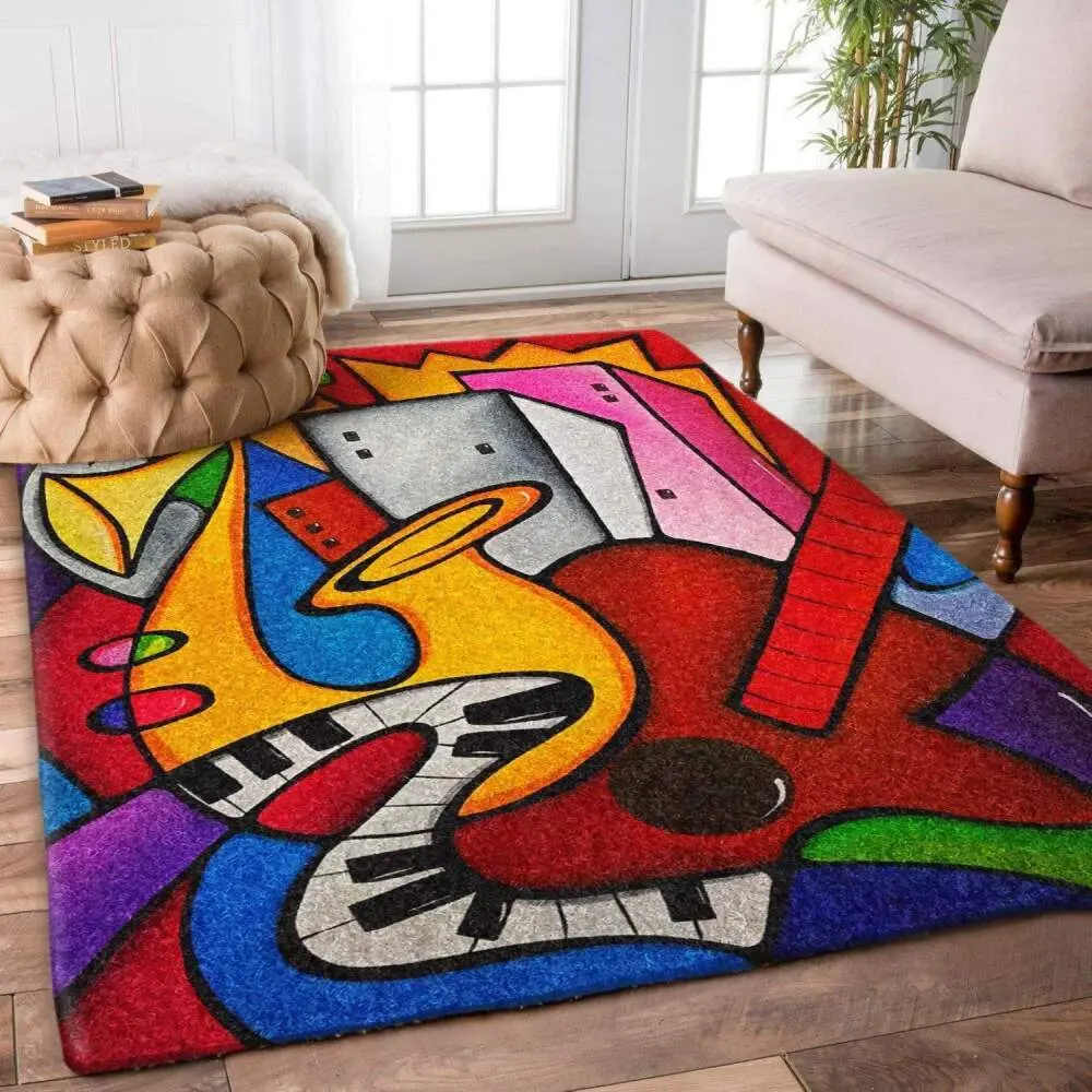 Music Rug Rcdd81F24434 Area Rug Living Room Carpet Rug Regtangle Carpet Floor Decor Home Decor