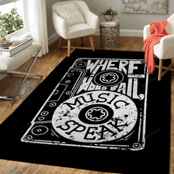 Music Speak Typography Typography Art For Fans Area Rug Living Room Carpet Rug Regtangle Carpet Floor Decor Home Decor