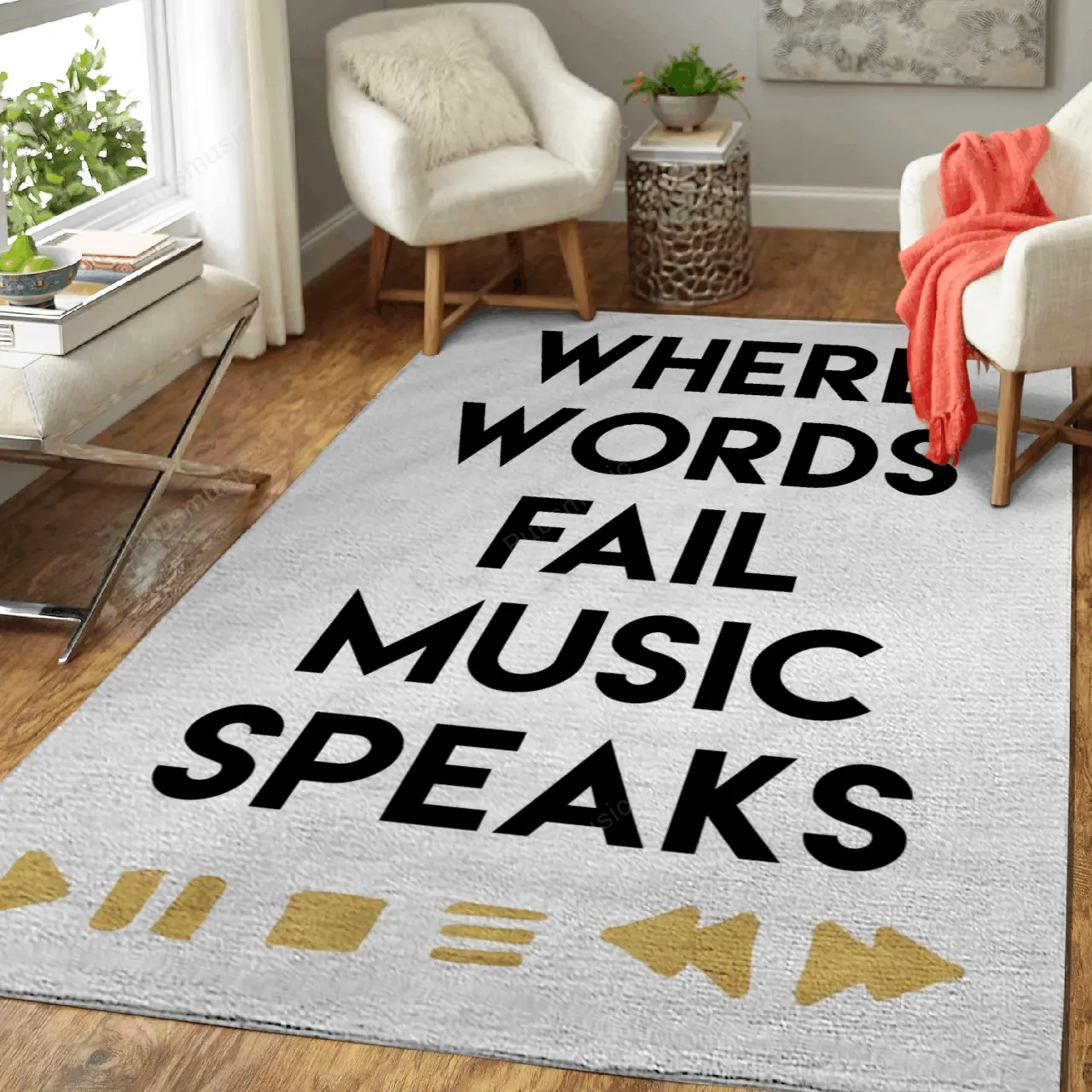 Music Speaks Typography Art For Fans Area Rug Living Room Carpet Rug Regtangle Carpet Floor Decor Home Decor