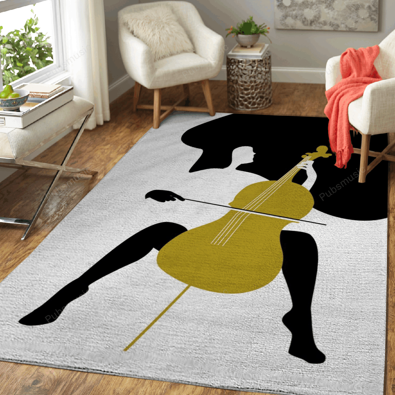 Music Woman Illustration Art For Fans Area Rug Living Room Carpet Rug Regtangle Carpet Floor Decor Home Decor