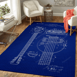 Musical Instrument Patent Music Instrument Blueprint Art For Fans Area Rug Living Room Carpet Rug Regtangle Carpet Floor Decor Home Decor