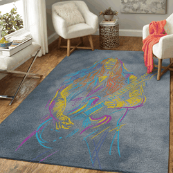 Musician With A Guitarist Music Art For Fans Area Rug Living Room Carpet Rug Regtangle Carpet Floor Decor Home Decor