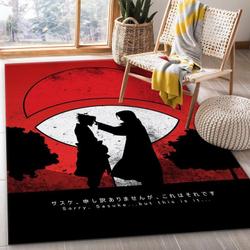 Naruto Shippuuden Sasuke And Itachi Uchiha Forehead Poke Anime Area Rug Living Room And Bed Room Rug Rug Regtangle Carpet Floor Decor Home Decor