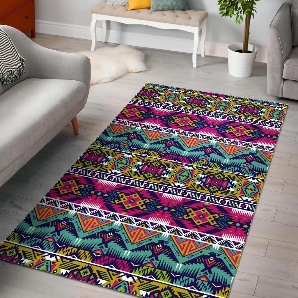Native American Indians Aztec Tribal Navajo Print Area Rug Living Room Rug Home Decor