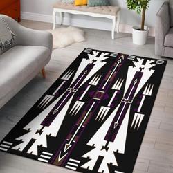 Native American Purple Culture Symbol Area Rug Living Room Rug Home Decor