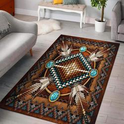 Naumaddic Arts Brown Native American Design Area Rug Living Room Rug Home Decor