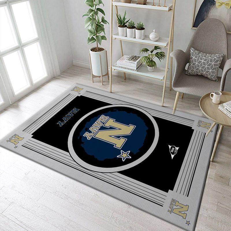 Navy Midshipmen Ncaa 2 Living Room And Bed Room Rug Regtangle Carpet