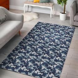 Navy Military Camouflage Camo Pattern Print Area Rug Living Room Rug Home Decor