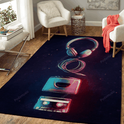 Neon Music Gadgets 1 Neon Musical Instruments Art For Fans Area Rug Living Room Carpet Rug Regtangle Carpet Floor Decor Home Decor