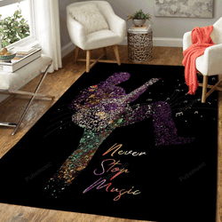 Never Stop Music Flash Music Art For Fans Area Rug Living Room Carpet Rug Regtangle Carpet Floor Decor Home Decor