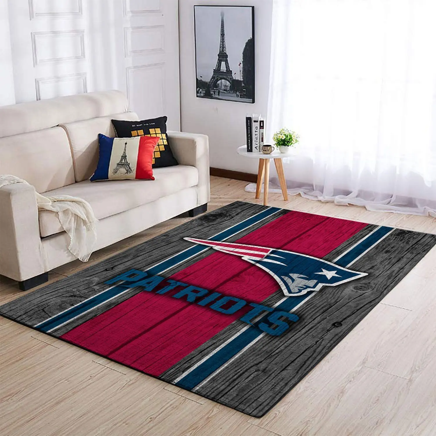 New England Patriots Area Rug Living Room Rug Home Decor NFL Team Logo