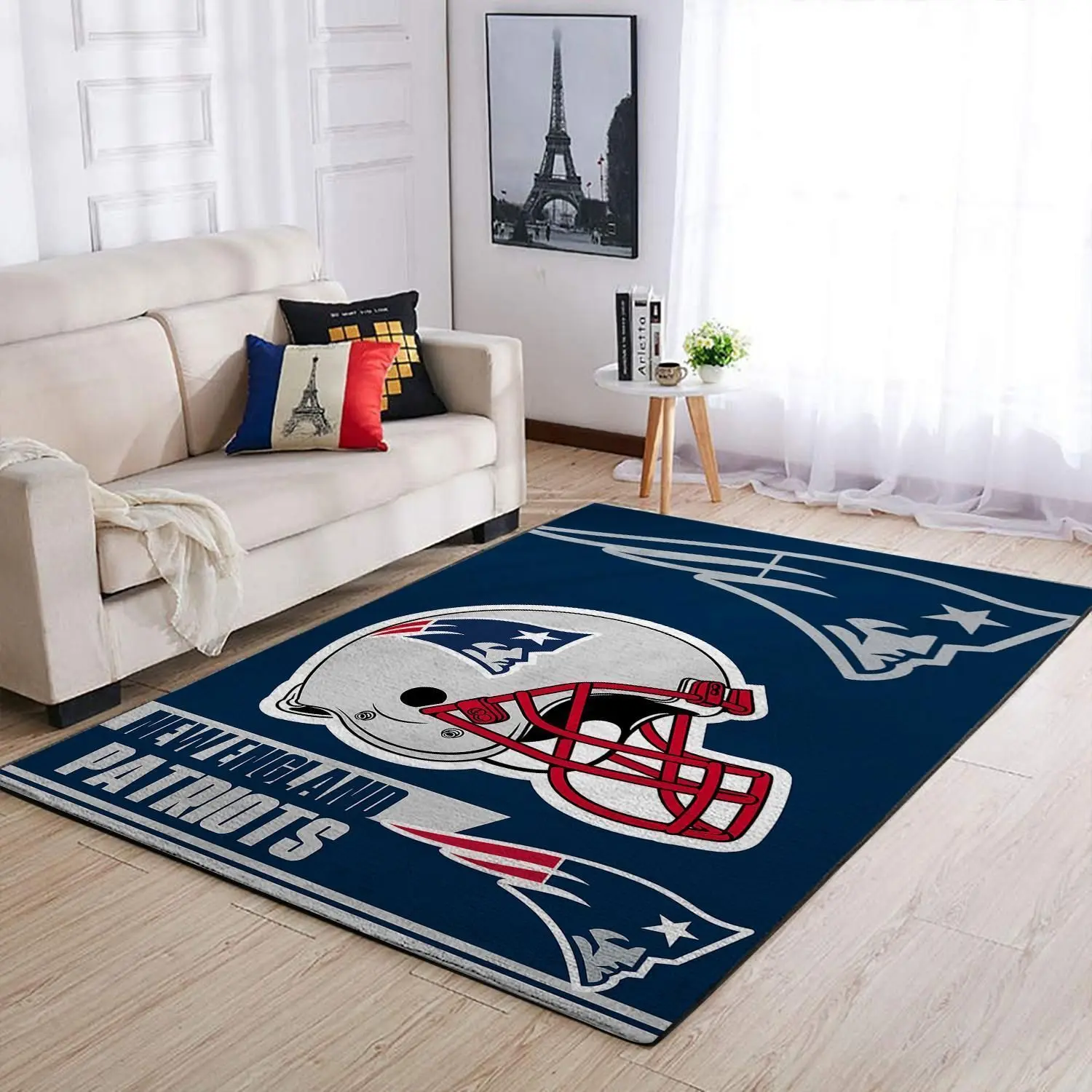 New England Patriots Area Rug Living Room Rug Home Decor NFL Team Logo