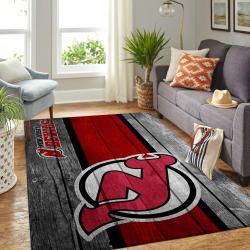 New Jersey Devils Nhl Rugs Wooden Style Living Room Regtangle Carpet