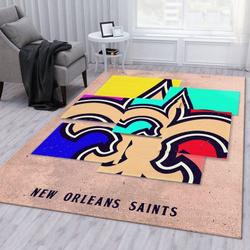 New Orleans Saints Nfl 18 Living Room And Bed Room Rug Rug Regtangle Carpet