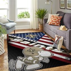 New Orleans Saints Nfl American Flag Snoopy Living Room Rug Regtangle Carpet