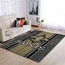 New Orleans Saints Nfl Football Living Room Wooden Style Rug Regtangle Carpet