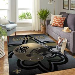 New Orleans Saints Nfl Team Helmet Living Room Sports Rug Regtangle Carpet