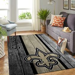 New Orleans Saints Nfl Rugs Wooden Style Living Room Regtangle Carpet