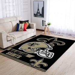New Orleans Saints Nfl Helmet Rectangle Area Rug Living Room Regtangle Carpet