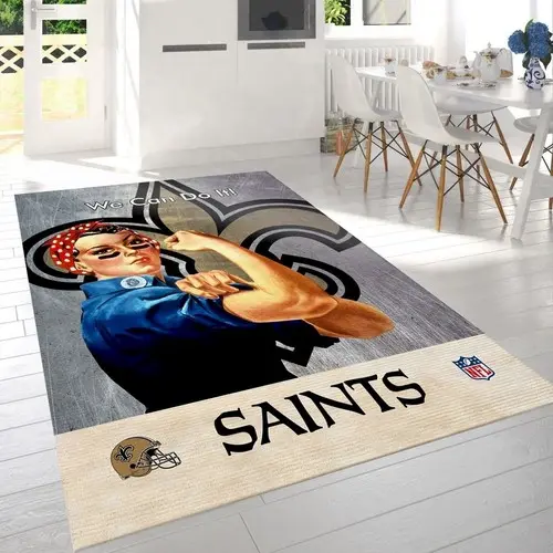 New Orleans Saints Nfl Team Logo Rug Bedroom Rug Family Gift Us Decor