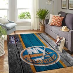 New York Islanders Nhl Area Rugs Wooden Style Living Room Regtangle Carpet