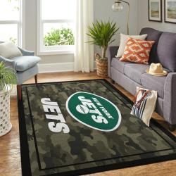 New York Jets Nfl Camo Style Living Room Carpet Regtangle Carpet Floor Decor