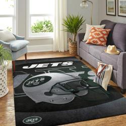 New York Jets Nfl Team Helmet Living Room Sports Rug Regtangle Carpet