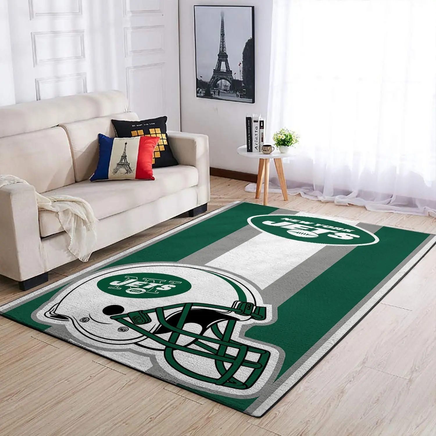 New York Jets Nfl Helmet Living Room Sports Rug Regtangle Carpet Floor Decor