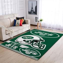 New York Jets Nfl Helmet Rectangle Area Rug Living Room Carpet Floor Decor