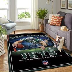 New York Jets Nfl Team Pride Living Room Rug Regtangle Carpet Floor Decor