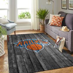 New York Knicks Nba Area Rugs Living Room Carpet Gray Wooden Regtangle Carpet