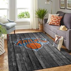 New York Knicks Nba Grey Wooden Style Living Room Carpet Rug Regtangle Carpet
