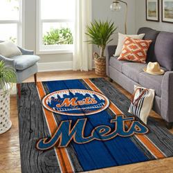 New York Mets Wooden Style Area Rug Mlb Team Logo Carpet Living Room Rugs 11