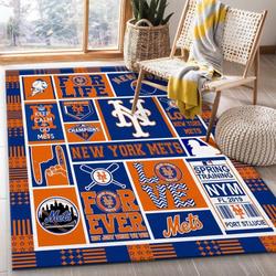 New York Mets Area Rug Mlb Team Logo Carpet Living Room Rugs Carpet 4